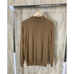 Zara Women Knit Sweater Classic Crew Neck Medium Tan Brown
